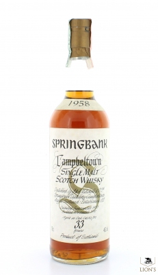 Springbank 1958 33 Years Old